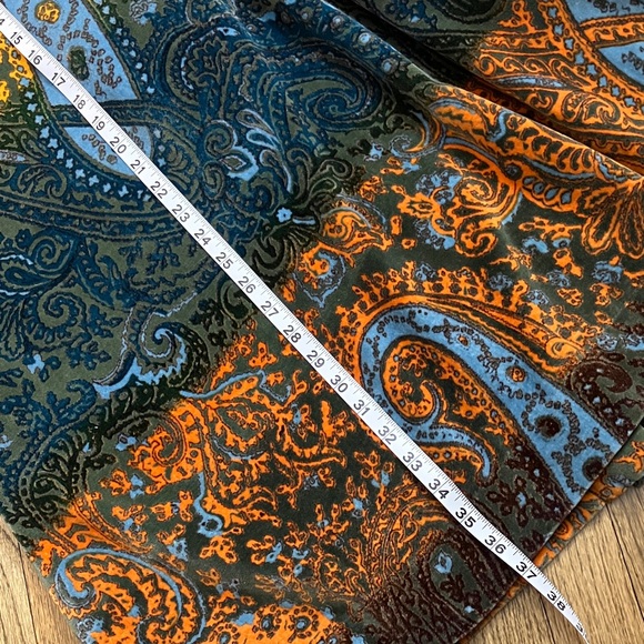 Pyramid Collection Multicolor Paisley Cotton Velvet  Size 14 Coat With Pockets - Picture 13 of 17